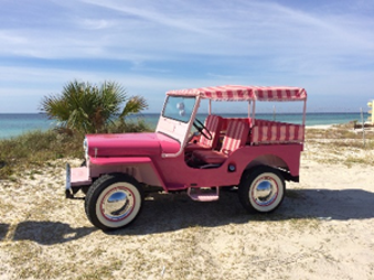 vintage pink Jeep