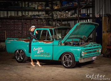 vintage teal truck